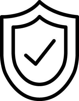Schild mit Haken in der Mitte icon